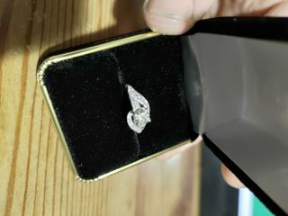 Vintage 14k White Gold Mid - Century Diamond Engagement Ring (size Six)