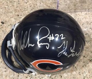 Chicago Bears William Perry Signed Riddell Mini Helmet Inscribed