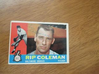 Rip Coleman 1960 Topps Baseball Card Ex Autographed