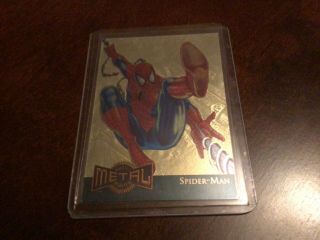 Spider - Man.  1995 Marvel Metal Gold Blaster 12 Of 18…rare.  Sweet.  Limited Edition