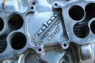 WEAIND Say Why And SBC 2x4 Intake Manifold DUAL QUAD Chevy V8 Hot Rod gasser vtg 2