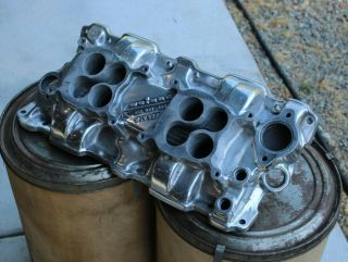 WEAIND Say Why And SBC 2x4 Intake Manifold DUAL QUAD Chevy V8 Hot Rod gasser vtg 4
