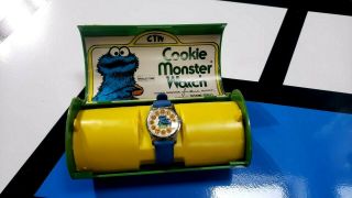 Vintage Sesame Street Cookie Monster Bradley Watch Case Henson Muppets