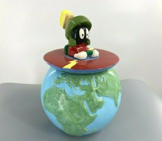 Vintage Marvin The Martian Globe Cookie Jar,  Warner Bros. ,  Looney Tunes,  1997