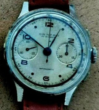 Vintage Orator Swiss Mens Chronograph Swiss Wristwatch - Lovely
