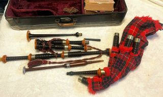 Vintage P.  Henderson Glasgow Scottish Bagpipes