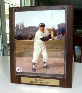 1988 Mickey Mantle Signed The Mick Photo Stacks Of Plaques