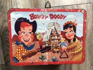 Vintage 1954 Howdy Doody Adco Liberty Metal Lunchbox - No Thermos