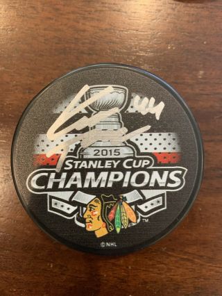 Kimmo Timonen Autographed Signed 2015 Stanley Cup Chicago Blackhawks Hockey Puck
