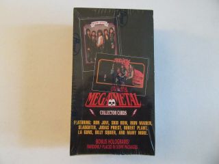 1991 Mega Metal Collector Cards Factory 36 Pack Box Impel Music Rock