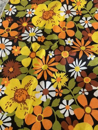 Vtg 60s 70s Mod Hippie Flower Power Fabric Upholstery Or Curtains Pillows 8 Yds
