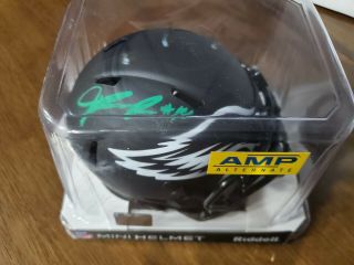 Jalen Reagor Philadelphia Eagles Autographed Signed Eclipse Mini - Helmet Beckett