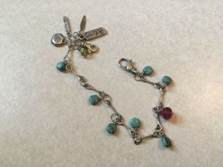Jes Maharry Vintage Charm Bracelet With Turquoise / Stunning