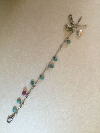 Jes Maharry Vintage Charm Bracelet with Turquoise / STUNNING 4