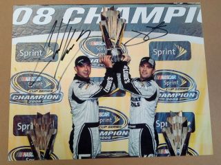 Jimmie Johnson And Chad Knaus Autographed Multi Signed 8x10 Picture