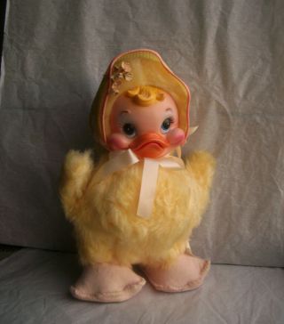 Vintage Rushton Co.  Duck Rubber Face Plush Stuffed Toy