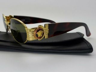 Rare 90’s Vintage Gianni Versace S70 Col 16l Gold Black Medusa Head Sunglasses