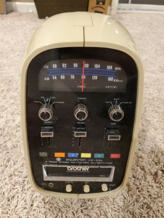 Vintage Brother Aquatron Vx - 33a " The Egg " Am/fm 8 Track Tape Player