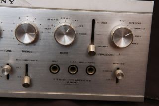 Vintage Silver Face Sony TA - 2000 Solid State Stereo Preamplifier Pre Amp 3