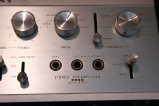 Vintage Silver Face Sony TA - 2000 Solid State Stereo Preamplifier Pre Amp 4