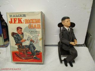 Kamar Jfk & Rocking Chair Music Box Vintage 1963 John Kennedy Toy 2