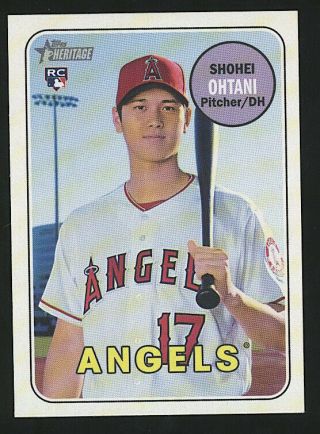 2018 Topps Heritage Shohei Ohtani Rookie Rc 600 Los Angeles Angels