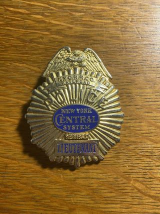 Obsolete Vintage York Central Railroad Co.  Retired Lieutenant Badge