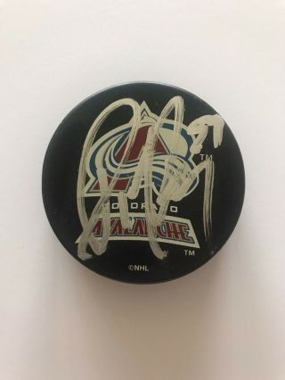 Patrick Roy Autographed Colorado Avalanche Logo Puck Authentic With
