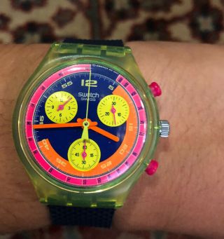 Vintage Swatch 1992 Grand Prix Scj101 - Time Fine - Chrono Doesn’t