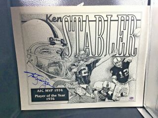 Ken Stabler Signed 16x 20 Litho - Sgc - Oakland Raiders Auto Nfl Football