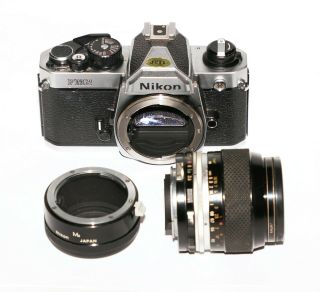 Vintage Exc. ,  Nikon Fm2 Fm2n 35mm Slr Film Camera With Nikon 55mm F3.  5 P - Aut