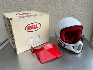 Vintage 1987 Bell Moto Full Face Motorcycle Helmet With Visor Size 7 - 1/4
