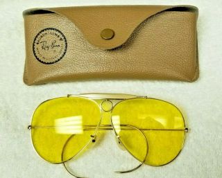 D Never Worn Vintage B&l Ray Ban - Bausch And Lomb Aviator Shooting Glasses