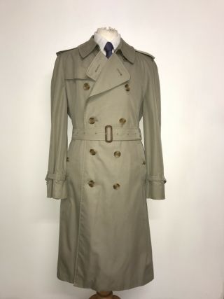 Burberry - Mens Vintage Beige Cotton Trenchcoat - 42 - 44 Reg - Gorgeous Rain Coat