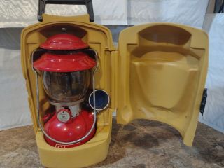 Vintage Coleman 200a Lantern Dated 09/64 W/ Clam Case Dated 03/82,  Funnel,