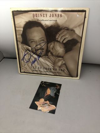 Rare Quincy Jones Signed Autograph 12 " Record Single With Photo