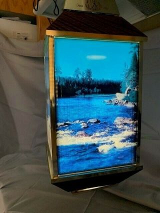 Vintage Hamms Beer Light Sign - Rotating Lighted Lantern 4 - Sided River Scene