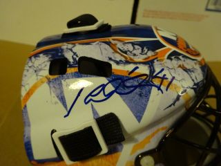 Signed JAROSLAV HALAK Autographed NY Islanders Mini Goalie Helmet Hockey NHL 2