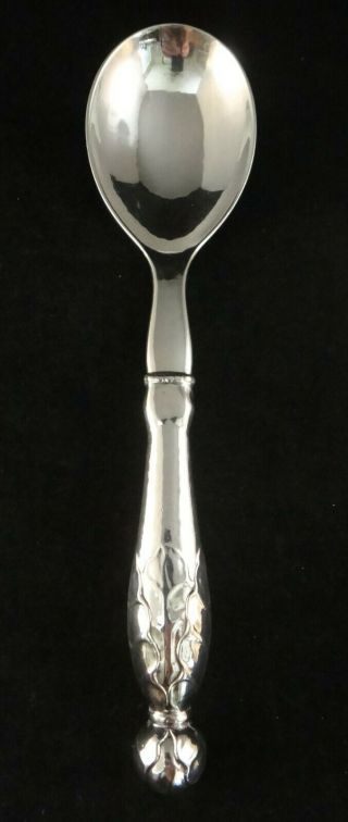 Scarce Vintage Large Georg Jensen Sterling Silver Serving Spoon,  8 5/8”