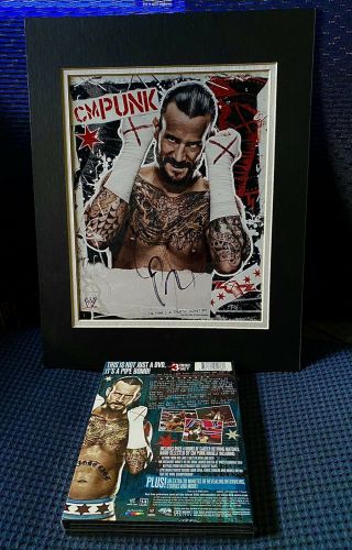 WWE Cm punk 8x10 authentic autograph FULL SIGNATURE - CM Punk 3 - disc set Combo 2