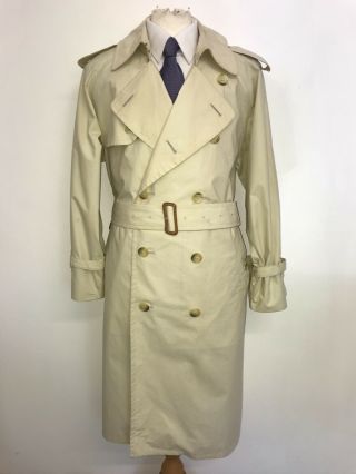 Burberry - Mens Vintage Cream Summer Cotton Trenchcoat - 42 Reg - Lovely Rain Coat