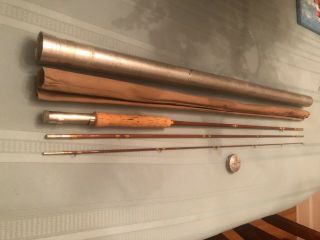 Vintage Wright Mcgill Granger Special Bamboo Fly Rod 8 1/2 Ft.  3 Pc,  1 Tip