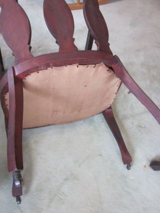 Antique Vintage Palor or Porch Furniture 3 Piece Set Love Seat Rocker Castor 4