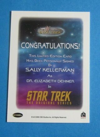 2009 The Women of Star Trek (Rittenhouse) SALLY KELLERMAN Autograph Card 2