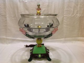 Antique Vintage Fish Bowl Tank Aquarium Holder Light Art Deco Houze Glass