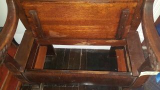 Antique Deacon Monk Storage Bench 4