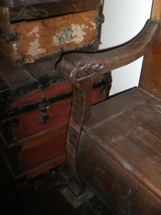 Antique Deacon Monk Storage Bench 5