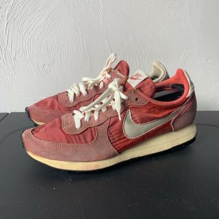 Rare Vintage 80s Nike Air Valkyrie Sneakers Running Shoes Usa 9 Red Swoosh
