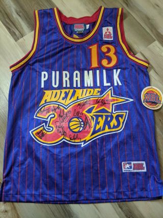 Vintage Autographed Darnell Mee 1999 Adelaide 36ers Authentic Fiddes Nbl Jersey