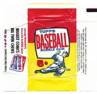 1957 Topps Baseball Vintage Wax Pack 5 - Cent Wrapper,  Rare,